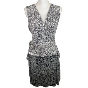 DVF | Mililani Black White Print Sleeveless Silk Wrap Dress